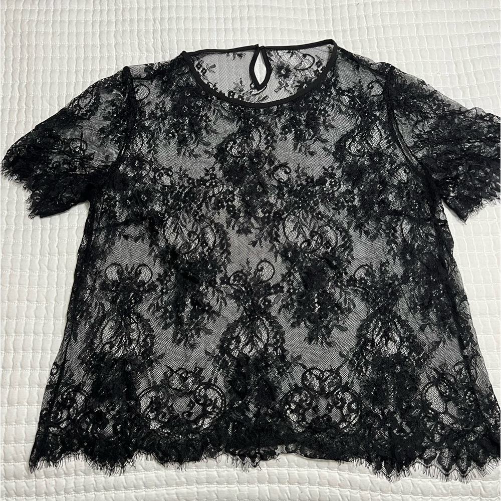 Boutique sheer lace top